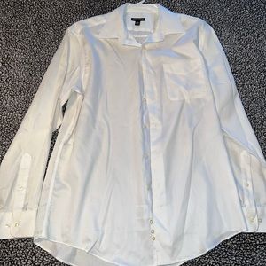 Men’s white button up dress shirt medium 15 1/2